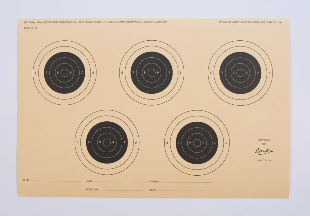 [SSSNSRA010] NSRA 25 Yard Cadets & Schools 5 bull Target (2505CS-18)