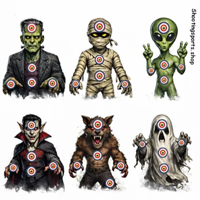 [SSSTGT0001B] 6 Monster Targets 14cm x 14cm